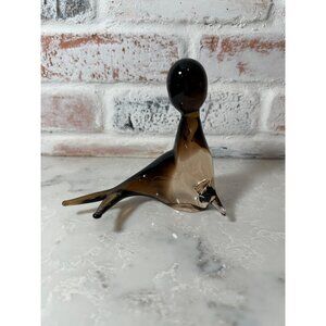 VTG Hand-Blown Art Glass Seal Sea Lion w/ Ball Figurine Paperweight Murano?
